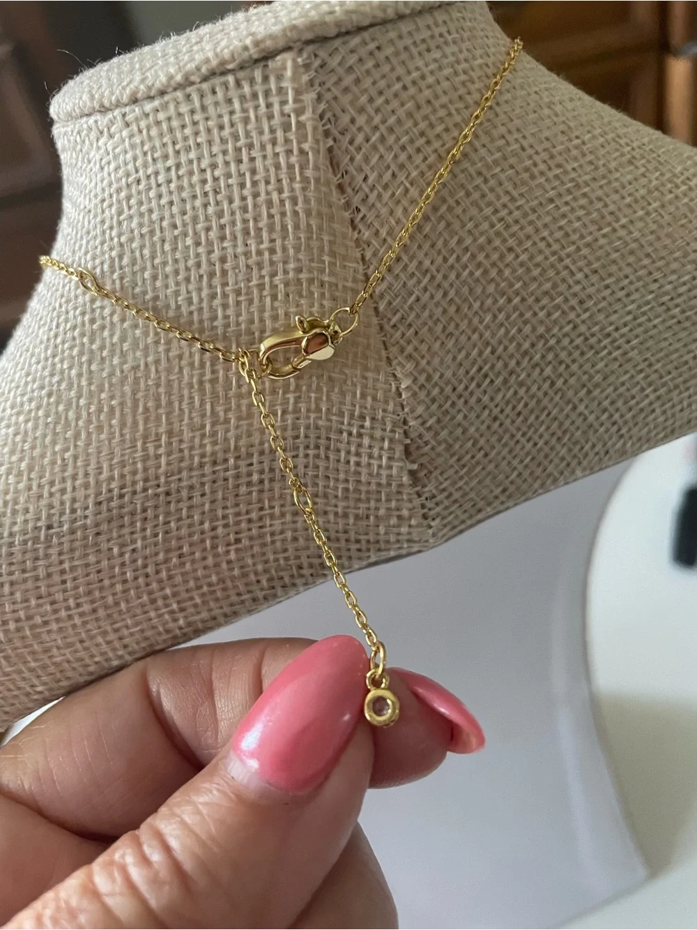 Gold Chain Necklace with Ivory 4 spade Pendant